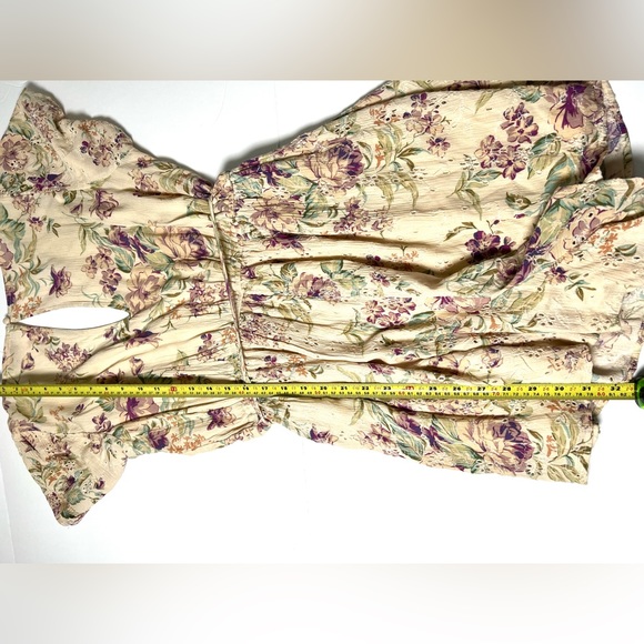 American Eagle Floral Romper NWT size L Beige Pink Summer Girlhoodcore Feminine - Picture 11 of 13